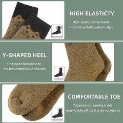 Velice Women Wool Socks Thick Thermal One Size, Black/Brown/Blue/Gray/Purple