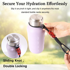 2Pcs Paracord Keychain Lanyard with Aluminum Alloy Clip, for Water Bottle, Key,