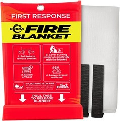 Mart Cobra Fire Blanket for Home and Kitchen Safety Fiberglass 40” x 40”