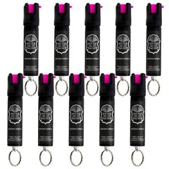 10 Police Magnum pepper spray .75oz H Pink keyring personal defense protection