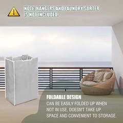 3 Pcs Laundry Sorter Replacement Bags 14.8 x 8.7 x 21.7 inches, Light Gray