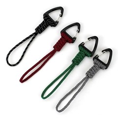 Paracord Lanyard Survival Keychain Carabiner Triangle Buckle Strap Braided Cord
