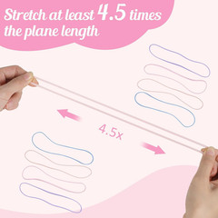 120 Pcs Long Rubber Bands, Morandi Colors, Light Pink+Pink+Blue+Purple