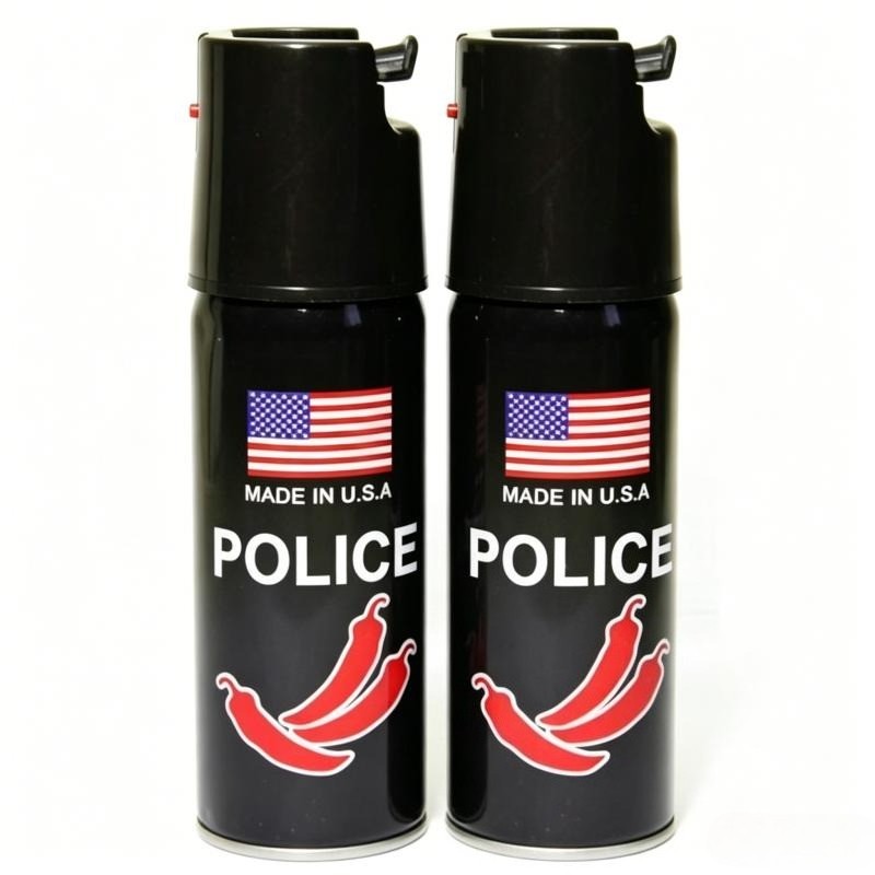 2 Bottles Pepper Spray 60ml Black Self-Defense With Safety Cap Portable Durable