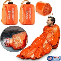 2 Packs Waterproof Emergency Sleeping Bag Thermal Outdoor Survival Camping Bag