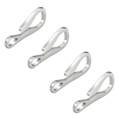 4 Pcs Key Chain Ring Hanging Buckles Hanger Buckle Stainless Steel Hook Clips