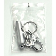 5 pc Metal Wilderness Survival Whistle Key Chain Durable Outdoor Safety Gear NEW