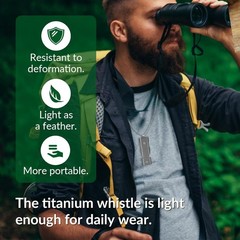 Tibitdeer Titanium Emergency Whistle, 120db Safety Whistle with Keychain Rings