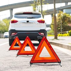 DEDC Warning Triangle, Foldable Safety Triangle, Triple Warning Kit, 3 Pack