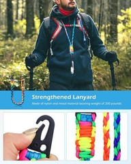 Heavy Duty Neck Lanyard Keychain for Men Women Outdoor Survival, Parachute Ro…