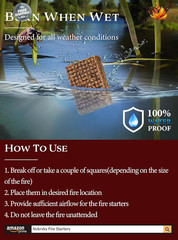 Nvkrvks Fire Starter, Easy-Burning Fire Starter Squares for Wood Stoves