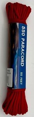 Paracord Made in USA 50 feet 550 lb. 100% nylon, braided pick color