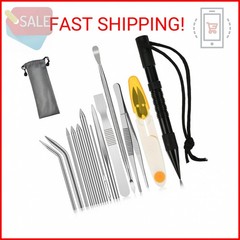 BUYGOO 14Pcs Paracord Stitching Set Stainless Steel Lacing Needles FID Knotter T