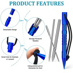 12-Piece Paracord Fid Set – Stainless Steel Knotter Tools, Marlinspike Set, L…