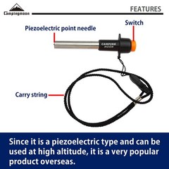 CAMPINGMOON Piezo Ignitor 2pcs Sparky Handheld Push Button Lighter I-1010-2P