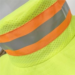 High Visibility Reflective Sun Hat Neon Safety Boonie Hat Wide Brim Mesh Green