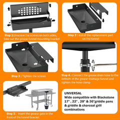 Rear Grease Drainage System for Blackstone Grease Catcher Upgrade | Griddle Acce