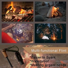JHZABPO Fire Starter for Campfires, Flint and Steel black, orange