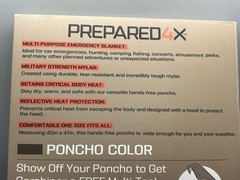 4 Pack PREPARED4X Ready for Anything Emergency Poncho + Blanket, Mylar Green
