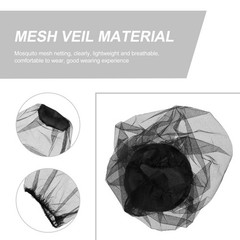 4Pcs Black Mesh Net Hats Outdoor Mosquito Head Nets Lightweight Breathable