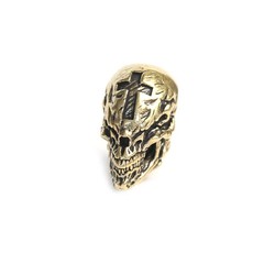 Cross Skull Head Brass Knife Beads EDC DIY Paracord Woven Bracelets Lanyard