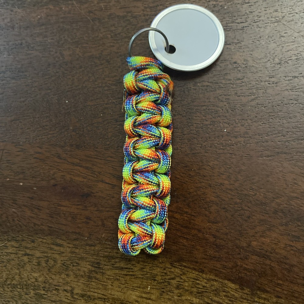 Rainbow Paracord Key Tag