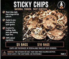 Pitch Black Fire Company Sticky Chips Fire Starter Kit Waterproof Camping