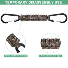 5-Pack Braided Paracord with Clips, 7.9 Inch Paracord Lanyard[Green Camouflage]