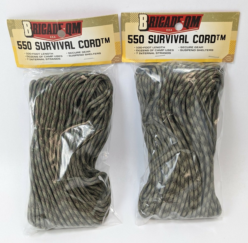 Survival Cord Brigade QM 7 Internal Strands 100 ft Length QM RAP195 Set of 2