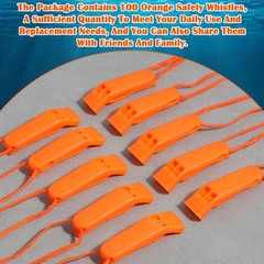 Caeuiciw 100 Pack Emergency Whistles with Lanyard Safety Whistles Loud Blast …