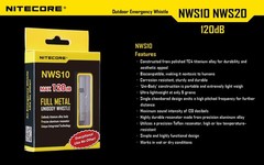 Nitecore NWS10 Outdoor Emergency Whistle TC4 Titanium Alloy Survival SOS 120db