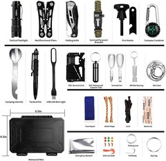 Kit De Supervivencia 60 En 1, Equipo Y Equipo De Supervivencia Potente Negro US.