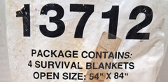 4 Pack – Emergency Survival Blanket – MPI Outdoors – 54″ x 84″ – NEW – USA Made