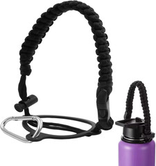 Water Bottle Handle Strap Paracord Carrier Carabiner Wide Mouth Hiking Camping