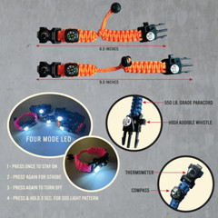Trek Outfit 20-in-1 Survival Bracelet – 2 Pack