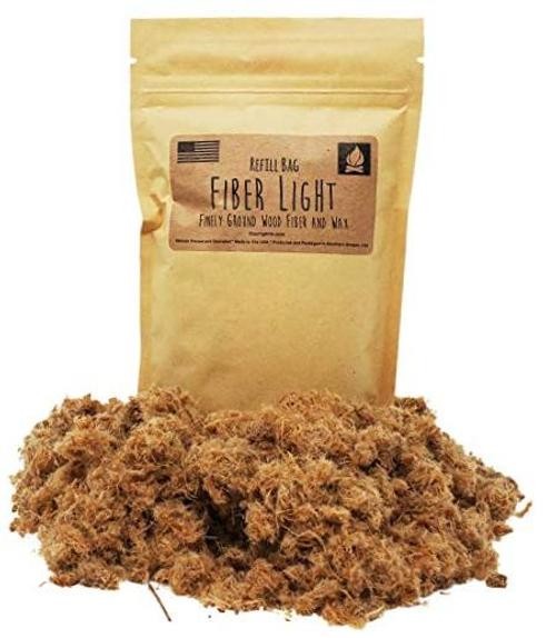 Natural Wood Fiber Fire Tinder Refill Bag – Water Resistant – 3.0 oz – Outdoor