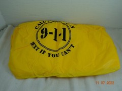 911 Call if you Can Emergency Rain Poncho Hooded in carry pouch Yellow OSFM Adlt