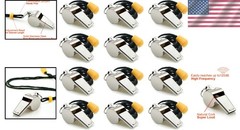 Hands-Free 12PCS Stainless Steel Whistles with Lanyards – Ultimate Sports Gear