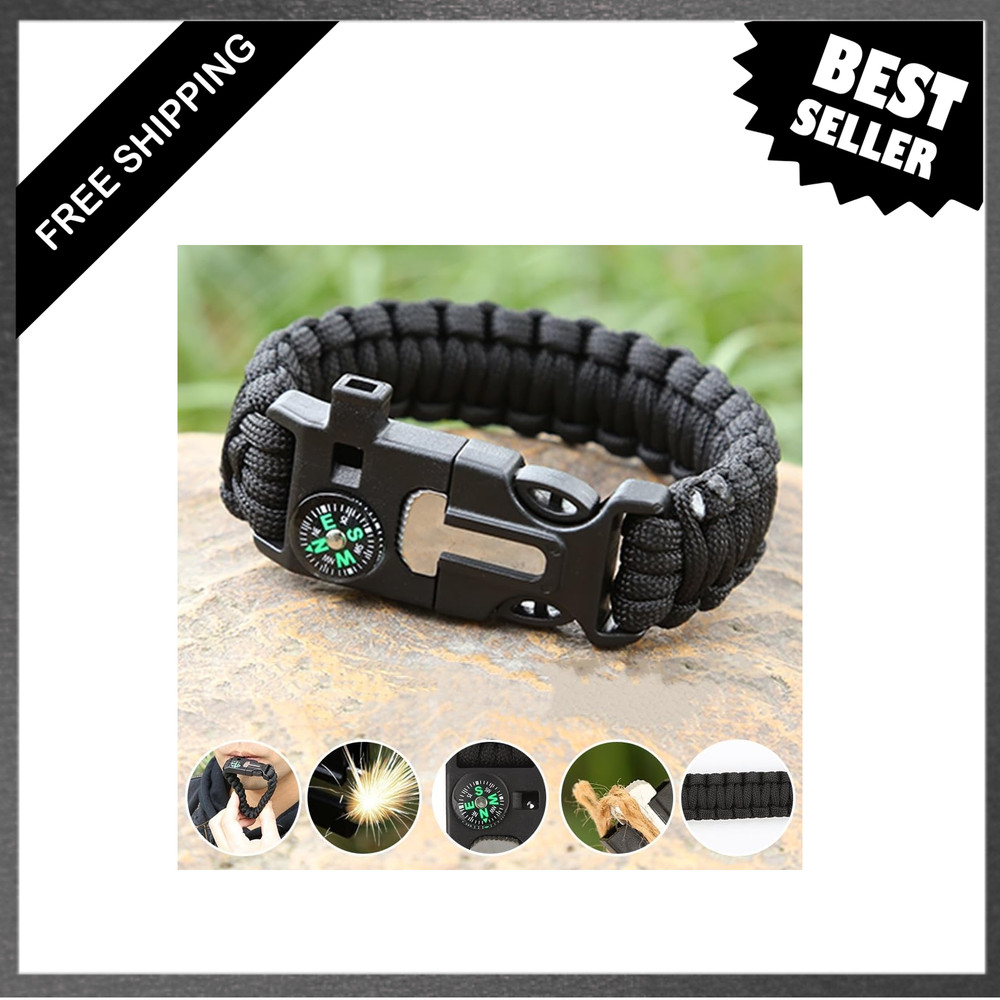 Paracord Wristband for Outdoor Survival Tactical Camping Gear Cord Bracelet