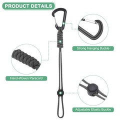 2-Pack Paracord Keychains with Clips[Gray]