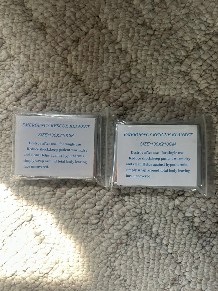 Emergency Mylar Thermal Survival Blankets (Lot of 2)