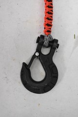 Paracord Recovery Strap Red/Black 2′ L w Grab Hook & 1/2′ Anchor Shackle
