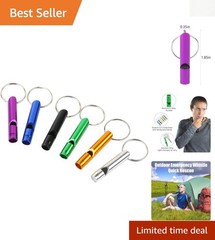 6Pcs Emergency Whistle Survival Whistles Loud Marine Safety Whistle with