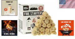 Pack of 50 Quick Ignition Fire Starters – Pine Wood & Wax for Grilling/Camping