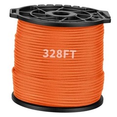 Paracord Rope, 100M/328FT, 4mm, 9 Strand Parachute Spool Cord Nylon Orange