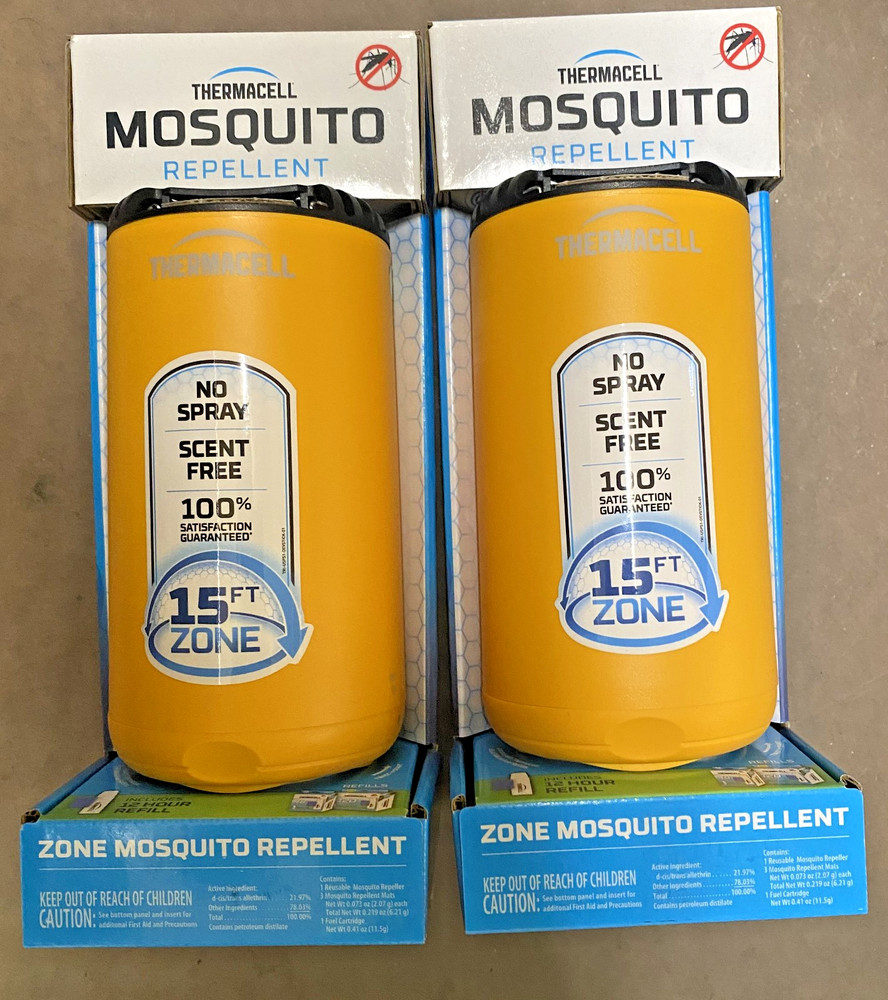 2Pack Thermacell Patio Shield 15 Foot Zone Mosquito Repellant – New