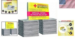 Large Silver Mylar Emergency Blankets 84×52 – 50 Pack for Camping & Hiking