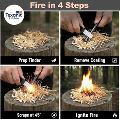 4″ Portable Pocket Waterproof Ferrocerium Ferro Rod Fire Starter Survival Tool,