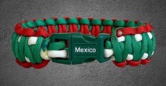 MEXICO Paracord Survival King Cobra Weave Standard Bracelet USA Made WORLD CUP