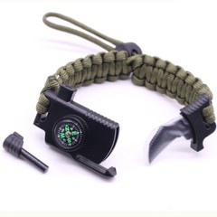 6 in 1 Adjustable Paracord Emergency Bracelet Fire Starter, Compass. USA Shipper